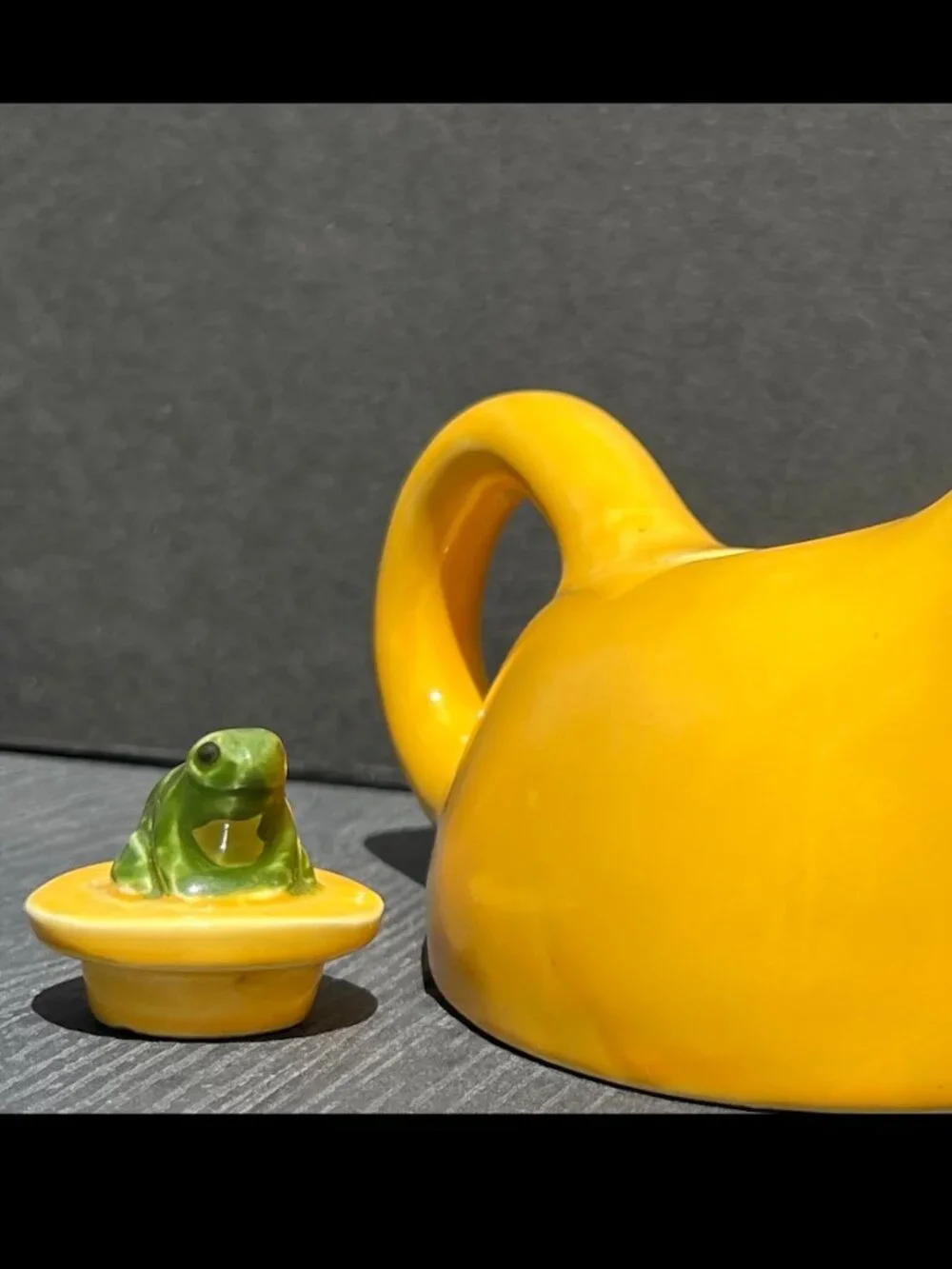 Vintage Yellow Duck Teapot w/ Frog Friend Made in Japan Vandor San Francisco